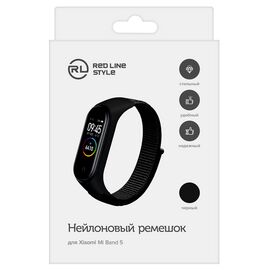  Ремешок нейлоновый для фитнес-браслета Xiaomi Mi Band 5/ Mi Smart Band 6, черный, №11 