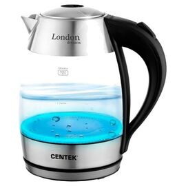 Чайник Centek СТ-0059 London. стекло. 1 вл. 2200Вт. LED подсветка. отделка нерж 