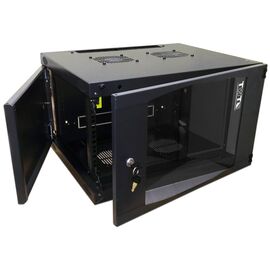 Шкаф коммутационный Lanmaster Next TWT-CBWNG-9U-6X6-BK черный 9U 550x600мм пер.дв.стекл 60кг 