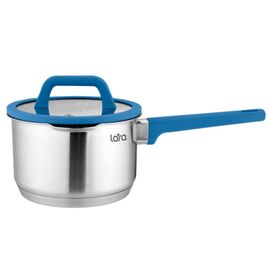  Сотейник LARA LR03-04 (нерж) серия Сапфир 16х11м 2л. индукц. дно. крышка стекло/силикон. слив.З/6мм 