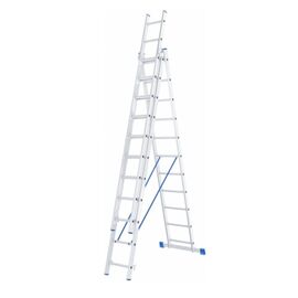  Лестница СИБРТЕХ 3х11ступеней, алюминиевая, трехсекционная, Россия 97821 
