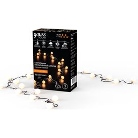  Гирлянда Gauss Solar GS032 нить шарики 30лам. дл.4.9м 