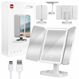  Настольное зеркало для макияжа с подсветкой ML-02 ISA (White) 